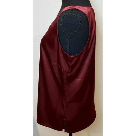 Chico’s Deep Red Satiny Tank Size 1 (Medium) - Picture 2 of 4